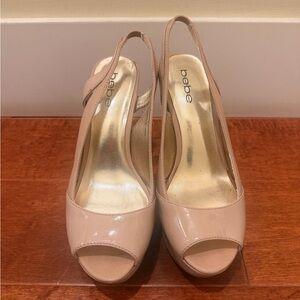 Bebe Women's Nude Peep Toe Heels